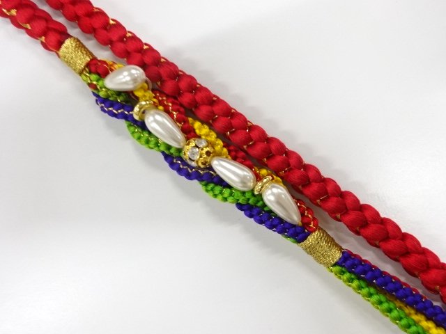 JAPANESE KIMONO / HAND-TIED OBIJIME CORD FOR FURISODE / SILK